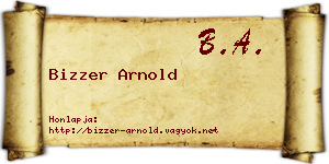 Bizzer Arnold névjegykártya